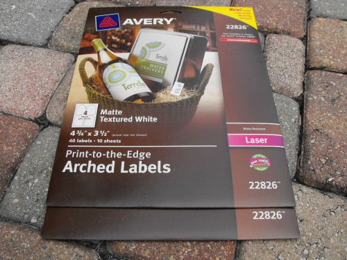 Lot (2) avery easy peel textured arched label 4.75&#034; x 3.50&#034; 40 / pack new for sale