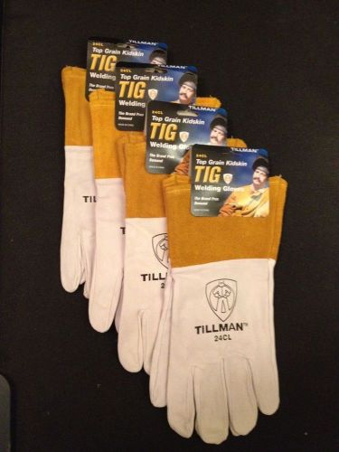 Tillman 24cl tig &amp; mig welding or work gloves, large, kidskin leather (4 pairs) for sale