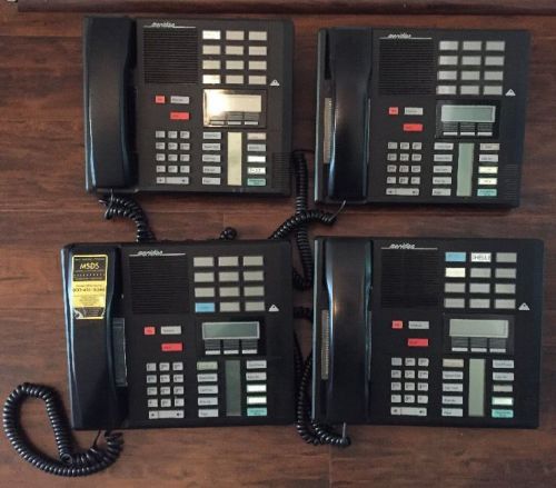 Meridian Black Office Phones w/ Handsets M7310 Lot of 4