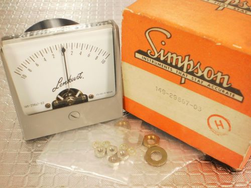 NOS NIB Simpson Lenkurt 50-0-50UA 50ua ammeter meter amp milliamp amperes grey