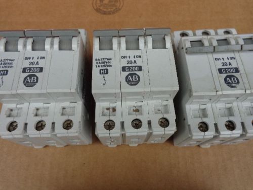 (3) ALLEN-BRADLEY 1492-CB3-G200 SERIES B CIRCUIT BREAKERS