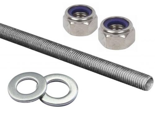 M24 THREADED ROD BAR ZINC PLATED STUDDING FULLY THREADED MILD STEEL (VALUE PACK)