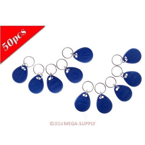 50pcs 125Khz RFID Proximity FRID Card Keyfobs For The RFID Reader Use Bule