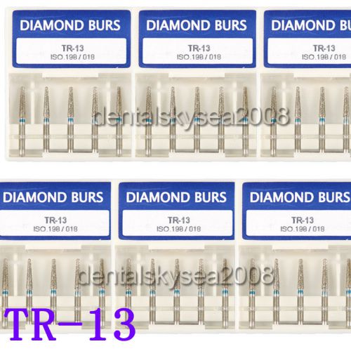 50pcs Dental FG 1.6mm  Diamond Burs Fit High Speed Handpiece TR-13