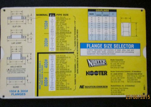 1995  Slide Chart Flange Size Selector / Piping Inspection Tool NOOTER Corp.