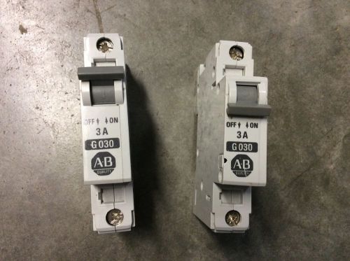 Allen Bradley 1492-CB1 Ser B Circuit Breaker 3A Lot Of 2