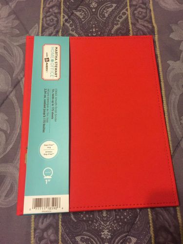 Martha Stewart Avery Red Smooth Finish Binder, 5.5&#034; x 8.5&#034;