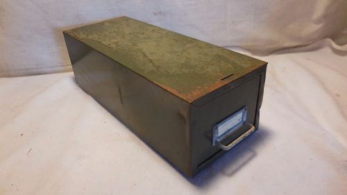 16&#034; VINTAGE ASCO METAL SINGLE DRAWER INDEX CARD FILE CABINET..nICE ORIGINAL PAIw