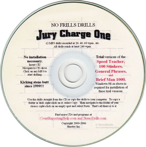 No frills drills  jury charge one  great dictation for sale