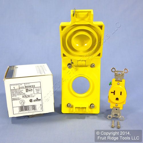 Leviton Yellow Wetguard 20A Receptacle Outlet Flip Cover NEMA 5-20R 125V 60W33