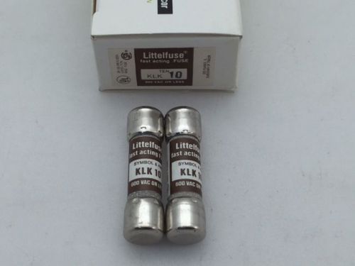 KLK10 – Littelfuse, 10 Amp 600vac, Fast Acting Midget Fuse, (Size: 5AG)