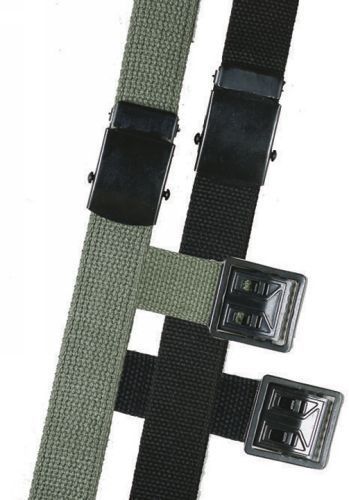 TRU-SPEC 4134000 Black Cotton Web Belt W/ Buckle 44&#034;