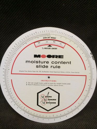 MOORE Moisture Content Slide Rule