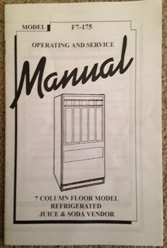 NEW ANTARES - EDINA SNACK VENDING MACHINE -ORIGINAL 7 COL SERVICE MANUAL F7-175