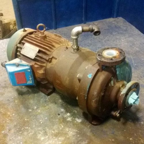 RELIANCE ELECTRIC FRAME L 182TC 3HP MOTOR P18G4109D W/ 1&#034; X 1.5&#034; PUMP