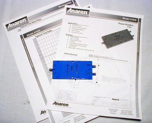 Anaren Model 41620 2-Way Power Divider, new.