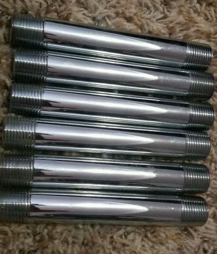 1/2&#034;x 5-1/2&#034;Chrome Brass Nipple Chrome Pipe NPT Lot Of 6