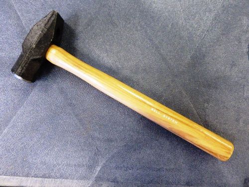Bell system 3-lb cross pien hammer lineman&#039;s stepping peg hammer, new old stock for sale