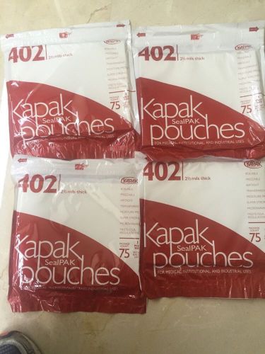 LOT 4 NEW KAPAK 402 2.5 MIL SEALPAK 16 oz (0.47 L) POUCHES New Unopened