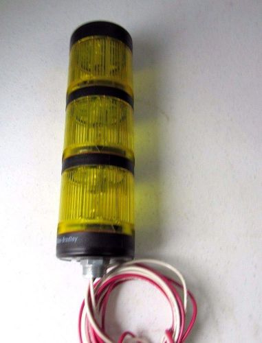 ALLEN-BRADLEY 855T-B10DN8 SER A YELLOW STEADY SAFETY LIGHT FIXTURE STACK OF 3