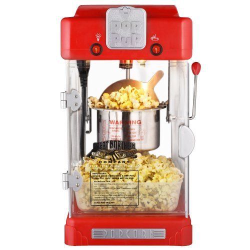 Popcorn popper machine retro  style warming light stain less steel kettle tray for sale