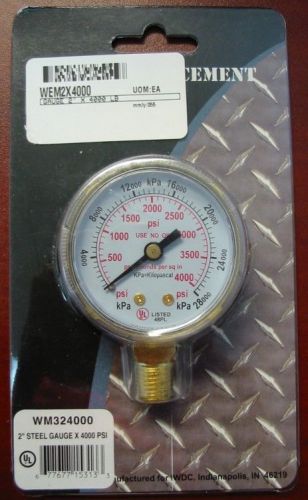 WELDMARK REPLACEMENT PRESSURE GAUGE - 4000PSI - 2.0&#034;