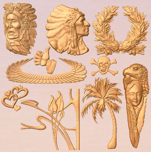 11 pcs 3d STL Models for CNC relief artcam 3d printer aspire