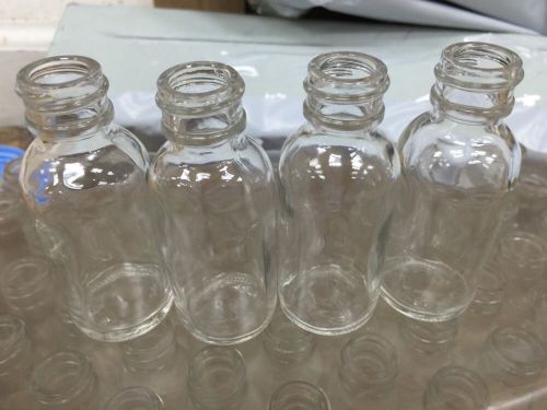 72 pcs 1 oz 30ml CLEAR Boston Round Glass Bottle W/Caps