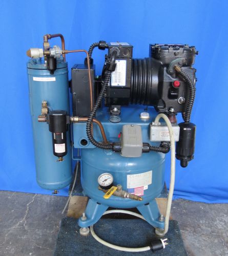 DentalEZ CustomAir CA-661 1 HP Single Head Oil Type Dental Air Compressor 230V