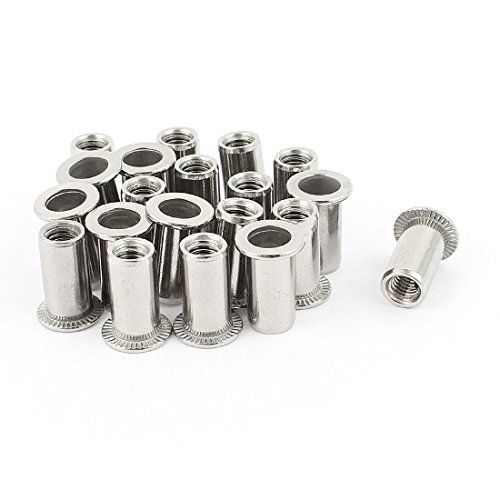 uxcell? 20 Pcs 304 Stainless Steel Rivet Nut Rivnut Insert Nutsert M6x15mm