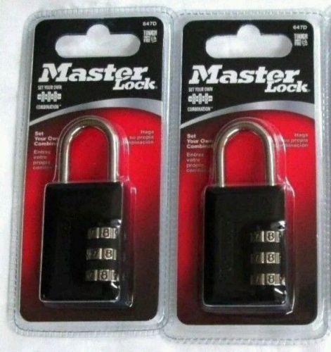 New &amp; Sealed  2Pks MASTER LOCK 647D, Combination Padlock, Steel Shaft