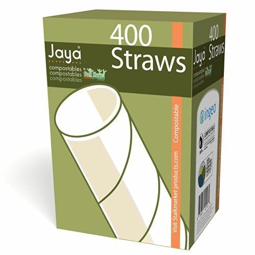 Stalkmarket Jaya 100% Compostable Pla Straws Unwrapped, 4800 Count