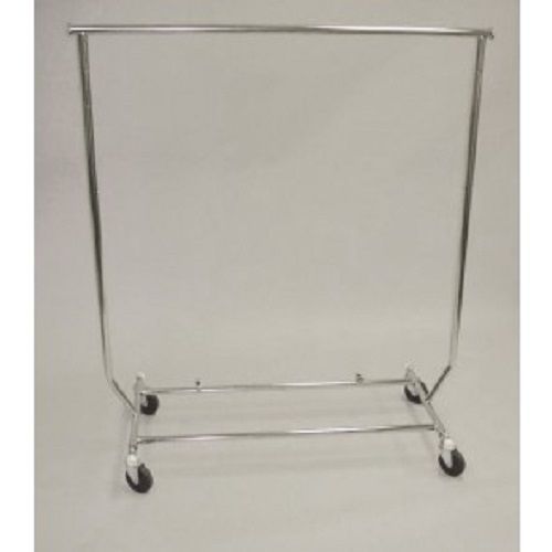Collapsible rolling garment rack in chrome for sale