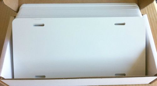 25pcs.024 6&#034;x12&#034; gloss white/white aluminum license plate/car tag blanks, masked for sale