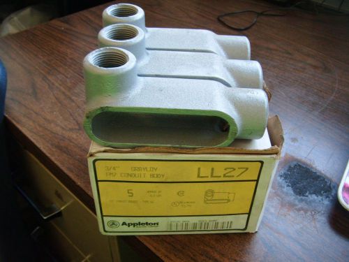 NEW APPLETON ELECTRIC LOT OF 3 3/4&#034; CONDUIT BODY GRAYLOY LL27