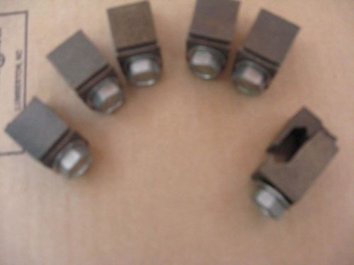 6) brass earth ground compression connectors clamps/small vises - tool holding for sale