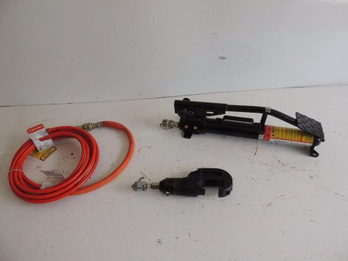 BURNDY HP10/FP10 HYDRAULIC FOOT PUMP 10,000 PSI WITH Y750 REMOTE CRIMPER HEAD