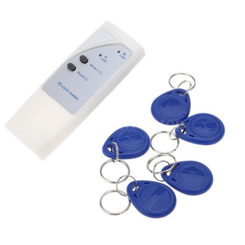 HOT 125KHz RFID ID Card Reader/Writer Duplicator &amp; 5X Writable Cards + 5 Key Fob