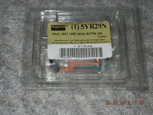 Dayton Electric Relay, 24VDC, 4PDT, 5YR29N, NEW