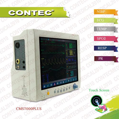 Touch screen 12.1 tft icu patient monitor ecg ekg spo2 nibp resp temp pr 7000+ for sale