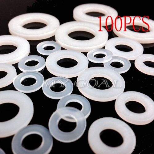 100pcs white nylon flat form a washers plastic insulation m4 m5 m6 m8 m10 m12 for sale