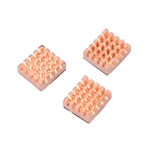 3PCS Raspberry Pi Copper Cooling Heat Sinks With Adhesive Backing Strip Heatsink