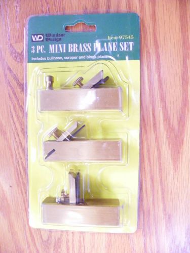 3PC MINI BRASS CRAFT HAND SCRAPER PLANE SET WOOD PLANER BLOCK BLANE BULLNOSE