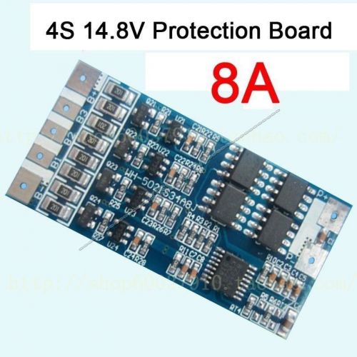 4 packs 14.8v 8a w/balance li-ion lithium 18650 battery bms pcb protection board for sale