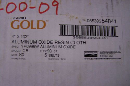 Box of 5 carbo gold aluminum oxide resin cloth 4&#034;x132&#034; for sale
