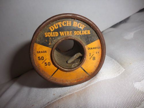 VTG DUTCH BOY 50/50 1/8&#034; WIRE SOLDER 1/2 lb plumbing solid lead