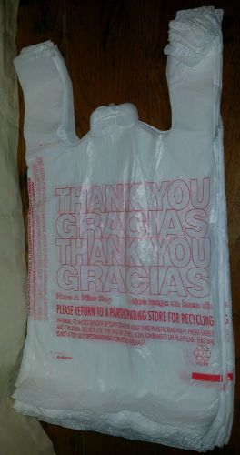 200ct Large 1/6 Thank You T-shirt Plastic Grocery Shopping Bags With Handle