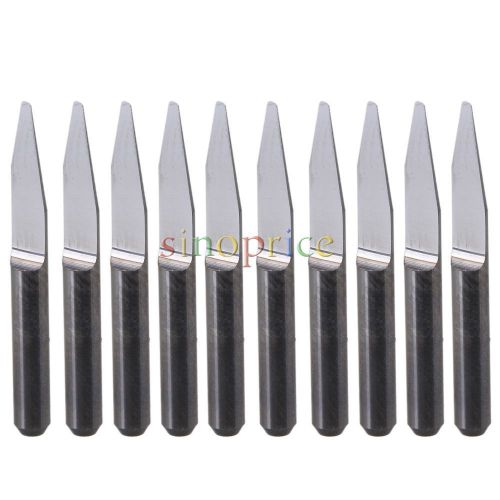 10x 1/8&#034; shank 20c 0.8mm carbide engraving bit router cnc carving sculpture tool for sale