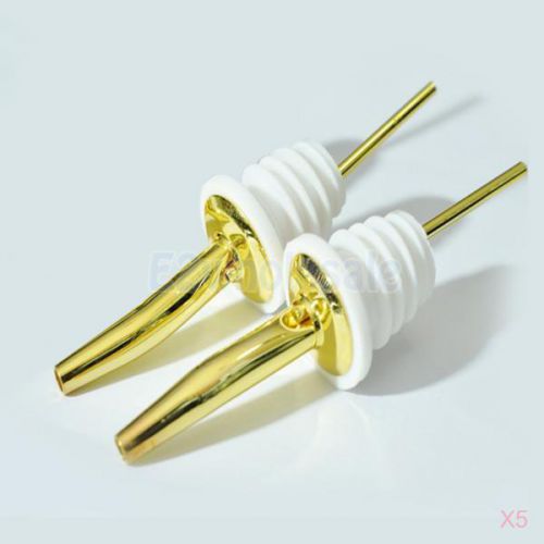 10pcs stainless steel liquor bottle spirit pourer with rubber stopper gold for sale