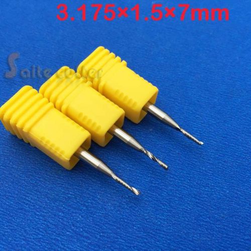 5pcs HQ Aluminum Tool endmill single flute spiral CNC router bit 3.175mmx1.5x7mm